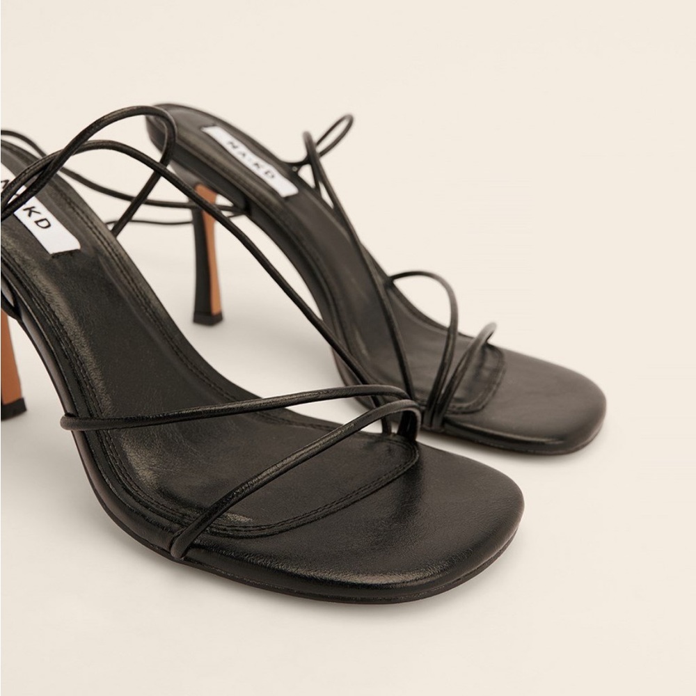 Strappy Black Heels NAKD Fashion Sz 7.5